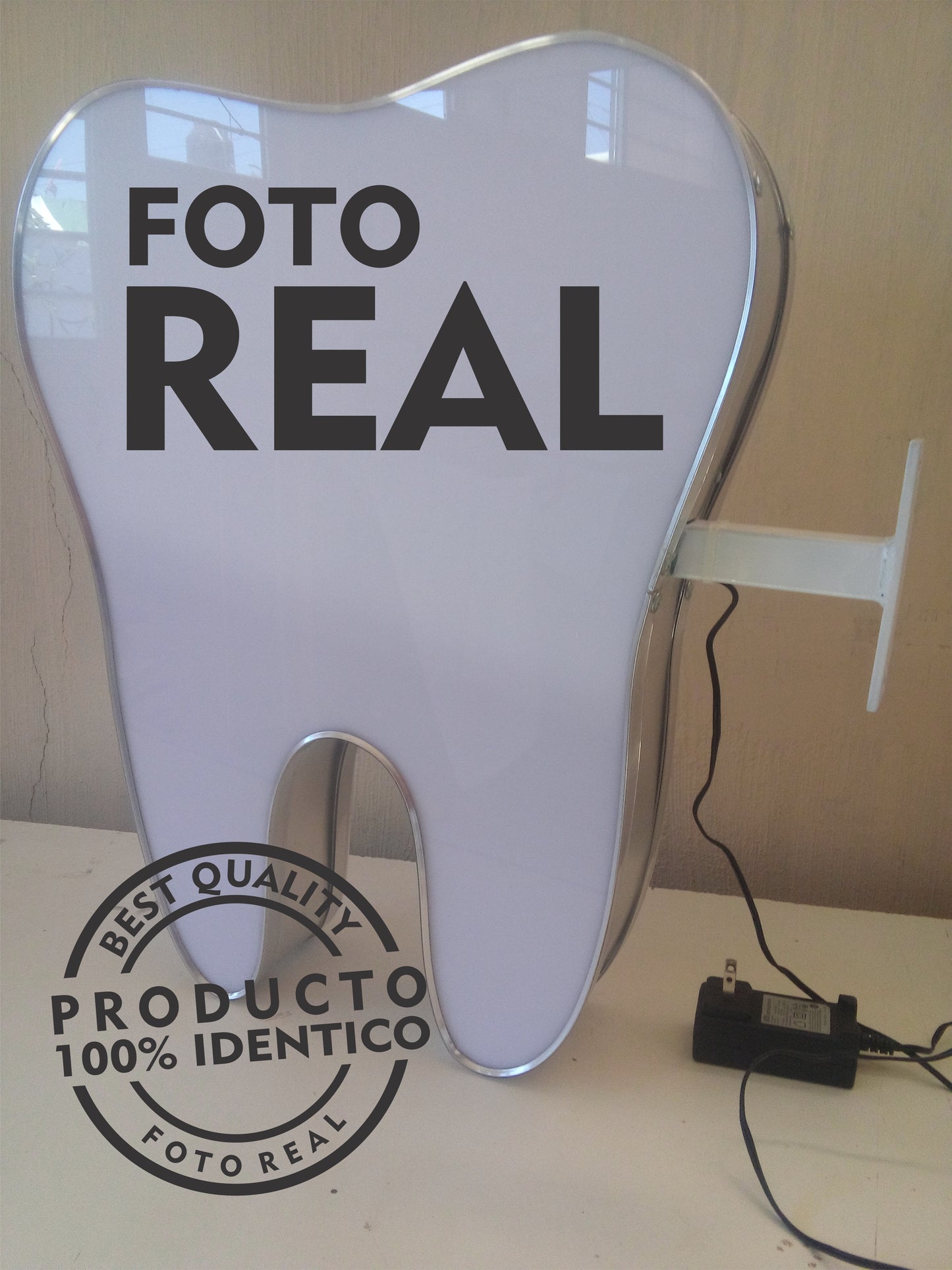 Anuncio Luminoso LED en Forma de Muela 3D para Consultorio Dental – Doble VISTA