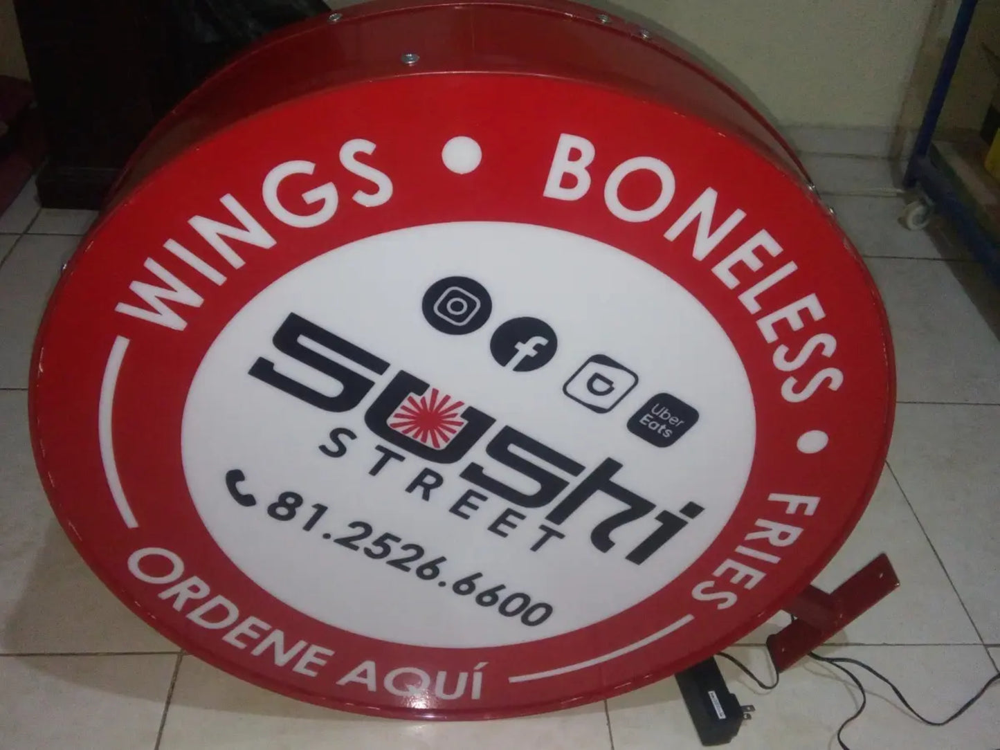 Anuncio Luminoso Circular de 50cm LED Personalizado 3D – Doble Vista para Negocios