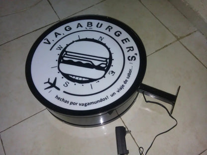 Anuncio Luminoso Circular de 50cm LED Personalizado 3D – Doble Vista para Negocios